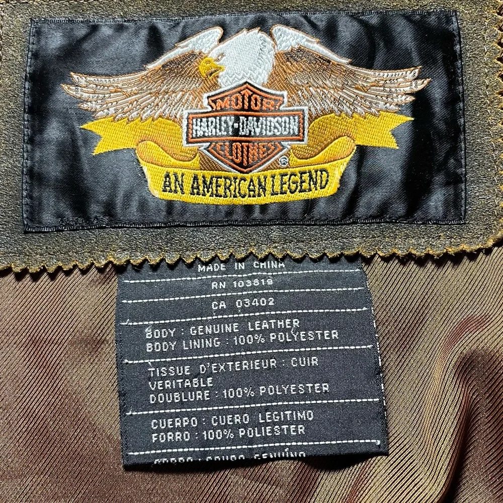 Harley-Davidson Brown Distressed Leather Performance Jacket - Picture 7 of 10